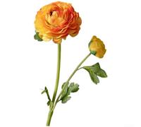 Flores artificiales realistas de doble ranúnculo hechas de tela para ramos de boda, decoración del hogar y estudio de fotografía (naranja)