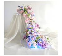 Flores Artificiales Realistas, Guirnalda Floral Cascada Artificial Rosa Camino De Mesa Falso Centro De Mesa Boda Seda Para Hotel Mesa, Decoración Compromiso Jardín Ceremoni(Size:200cm/6.56 ft,Color:C)