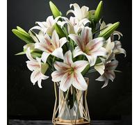 Flores Artificiales realistas Lirios Decoracion 6 Ramos, Impresión 3D，38cm