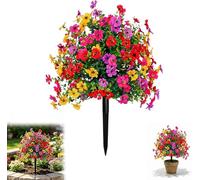 Flores Artificiales Resistentes A Los Rayos UV con Estaca para El Suelo, Flores Artificiales Realistas E Impermeables para Jardín Exterior, Macetas Y Decoración del Hogar Colorful-1 Pc