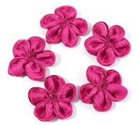 flores artificiales, Satin 6-7cm Multicolor Pack of 20 for DIY Crafts and Decoration(Rose Red)