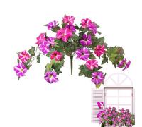 Flores Artificiales - Seda Poliéster 65x40cm | Decorativos De Gloria De La Mañana Para Exteriores Resistentes A Los Rayos UV | Petunias Enanas De Imitación Para Maceteros Colgantes De Balcón,