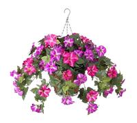 Flores Artificiales - Seda PP PU 65x40cm | Flores De Gloria De La Mañana | Petunia Colgante | Planta De Vid Sintética Resistente A Los Rayos UV Para Balcón, Jardín, Porche, Patio, Boda, Hogar, Decorac
