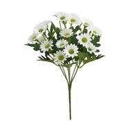Flores artísticas de plástico para decoración del hogar, boda, uso en interiores y exteriores, tumbas falsas para jardín (blanco)