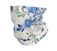 Flores Azul 4 Polainas De Cuello Protección UV Calentador De Cuello Protección Solar Bandana para Adulto Ciclismo Cámping 30X26Cm