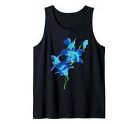 Flores Azules Orquídeas Flores en Estilo Floral Vintage Art Camiseta sin Mangas