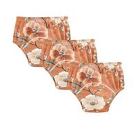 Flores Blossoms Orange Canvas Baby Training Orinal Ropa Interior Reutilizable Sleep Boxer Calzoncillos Calzoncillos para Niños 2T, Flores Blossoms - Lienzo naranja, 5Tx3