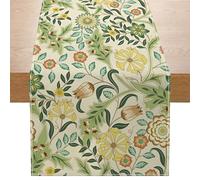 Flores Bosque Verde Primavera Y Verano Caminos De Mesa - Decoración De Temporada Primavera Y Verano Casa De Campo Mesa De Cocina - Decoración Interior Vacaciones Fiesta Decoración - 33 X 183 Cm