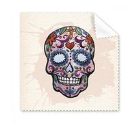 Flores Cirrus morado calavera México Nacional cultura ilustración gafas paño de limpieza paño limpiador de regalo teléfono Protector de 5 unidades