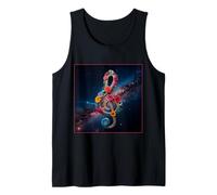 Flores clave de sol galaxia espacio espacio universo vía láctea Camiseta sin Mangas