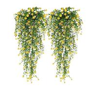Flores Colgantes Artificiales | Bouquet De Flores Falsos - Plantas De Vid Choque | Guirnalda De Rosas Falsas | Flor Artificial Para La Sala De La Pared De La Pared De Bodas Interiores Al Aire Libre