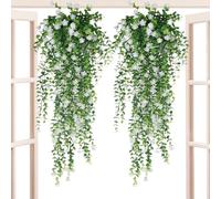 Flores Colgantes Artificiales | Bouquet De Flores Falsos - Plantas De Vid Choque | Guirnalda De Rosas Falsas | Flor Artificial Para La Sala De La Pared De La Pared De Bodas Interiores Al Aire Libre