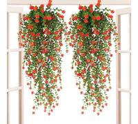 Flores Colgantes Artificiales | Bouquet De Flores Falsos - Plantas De Vid Choque | Guirnalda De Rosas Falsas | Flor Artificial Para La Sala De La Pared De La Pared De Bodas Interiores Al Aire Libre