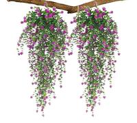 Flores Colgantes Artificiales | Bouquet De Flores Falsos - Plantas De Vid Choque | Guirnalda De Rosas Falsas | Flor Artificial Para La Sala De La Pared De La Pared De Bodas Interiores Al Aire Libre