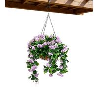 Flores colgantes artificiales para exterior,Decoración Realista de Plantas de Mirto Crepé | 39,9 Cm Plantas Colgantes Artificiales Para Exterior - Para Hogar, Apartamento, Patio, Jardín, Balcón,