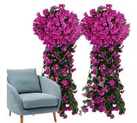 Flores colgantes artificiales, ratán de seda de imitación de boda de 70 cm, de boda, pared de jardín, vid de simulación de orquídeas para decoración de dormitorio, pared de jardín