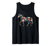 Flores Coloridas Caballos Salvajes Hombres Caballos Equitación Camiseta sin Mangas