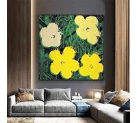 Flores coloridas modernas Andy Warhol Flores Pop Art Poster Lienzo Pinturas Sala de estar y decoración del hogar Impresión de pared Regalos 80x80cm Sin marco