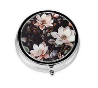 Flores con clase, pastillero, pastillero cuadrado para bolsillo o monedero, pastillero pequeño, organizador de pastillas de viaje