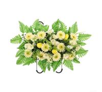 Flores conmemorativas de seda de 50 cm con clips en U para tumba | Gerbera amarilla suave, textura de seda realista, elegantes flores en capas, se adapta a lápidas estándar, homenaje pacífico