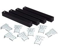 Flores Cortés 39001 - Juego patas somier, negro, 250 x 30 x 30 mm, 4 unidades