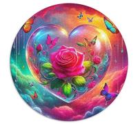 Flores de Amor 1000 Pieza Rompecabezas Juegos De Puzzle Creativo Rompecabezas Redondos Bonita Decoración Rompecabezas para Regalos De Viaje, Presente 1000pcs (67.5x67.5cm)