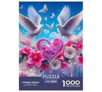 Flores de Amor 1000 Piezas Rompecabezas Juego De Familia Impresionante Puzzles Juego De Desafío Único para Regalos De Viaje, Presente 38x26cm/1000pcs