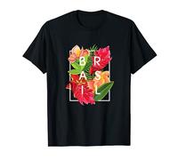 Flores de Brasil Word Art - Orgullo Brasileño Camiseta