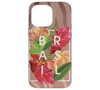 Flores de Brasil Word Art - Orgullo brasileño Carcasa para iPhone 14 Pro MAX