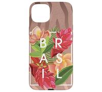 Flores de Brasil Word Art - Orgullo brasileño Carcasa para iPhone 15 Plus