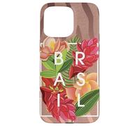 Flores de Brasil Word Art - Orgullo brasileño Carcasa para iPhone 15 Pro MAX