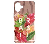 Flores de Brasil Word Art - Orgullo brasileño Carcasa para iPhone 16 Plus