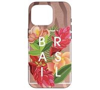 Flores de Brasil Word Art - Orgullo brasileño Carcasa para iPhone 16 Pro