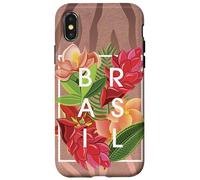 Flores de Brasil Word Art - Orgullo brasileño Carcasa para iPhone X/XS