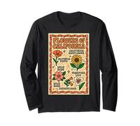 Flores de California Retro Wildflower Botanical Design Manga Larga