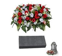 Flores de cementerio para tumba, rosa artificial realista impermeable, flores conmemorativas sintéticas, decoración de tumba, cementerio, lápida, ataúd funerario, patio, porche