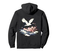 Flores de Cerezo de grulla de Corona roja Ukiyo-e Sudadera con Capucha