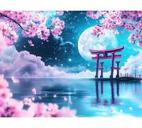 flores de cerezo Diamond Painting Estilo japonés Diamond Painting Adultos, DIY Pintura de Diamante Kit Manualidades Adultos, 5D Kit Punto de Cruz Cristal Art Creart Pintura Diamante 20x30cm, Model247