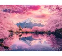 flores de cerezo Diamond Painting Monte Fuji Diamond Painting Adultos, DIY Pintura de Diamante Kit Manualidades Adultos, 5D Kit Punto de Cruz Cristal Art Creart Pintura Diamante 70x90cm, Model239