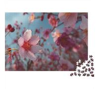 Flores de Cerezo Rosa Rompecabezas Imposible,desafío para Adultos Interesante Entretenimiento Creativo 1000 Piezas Obra De Arte De Juego De para Adultos Y Niños Mayores De 12 Años 70x50cm/1000pcs