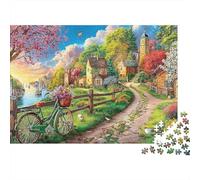 Flores de Cerezo Único Puzzle 1000 Piezas para Adultos Sendero Fantástico Colorido Desafiante y Estimulante Puzzle para Adultos Diversión 100% Cartón Reciclado 70x50cm/1000pz