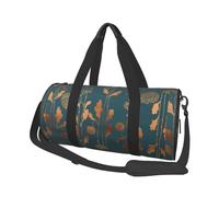 Flores de Cobre Art Déco, Bolsa de Viaje de Gran Capacidad, Bolso Redondo, Bolsa de Viaje Deportiva, Bolsa de Mano, Bolsa de Fitness