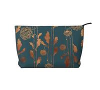 Flores de Cobre Art Déco,Neceser de Pana, Neceser de Maquillaje portátil, Neceser de Viaje