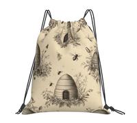 Flores De Colmena Bolsa De Hombro Doble Ajustable Mochila Fácil De Doblar Bolsa De Cuerdas para Senderismo Merienda Hombres 36X42Cm