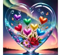 Flores de corazón de Colores Puzzle 70 Piezas,Rompecabezas DIY Adultos,Puzle Clásico para Adultos Entretenimiento Creativo, Juegos Desafiantes
