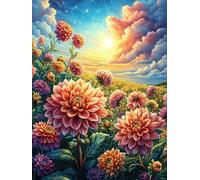Flores de dalia en una pradera al atardecer Rompecabezas 1000 Piezas Cartón Resistente Para Toda La Familia Sueño Mágico de Ciencia Ficción Diversión Familia Reducir Estrés Mejor Valorado Detalle De R
