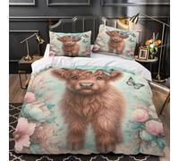 Flores de dalia oscura Funda de Edredón Cremallera Oculta 3 Piezas de poliéster Impresión 3D con Fundas de Almohada Antialérgica Ilustración botánica Funda Edredon for jóvenes Double（200x200cm）