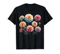 Flores de Dalia Retro Vintage deleitan la Elegancia en floración Camiseta gráfica económica