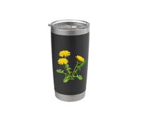 Flores de diente de león amarillo Vaso térmico de acero inoxidable de doble pared