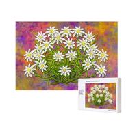 Flores de Edelweiss suizas,Rompecabezas de Madera de 300 Piezas, Juego Familiar, Rompecabezas para Adultos, Adolescentes, decoración del hogar